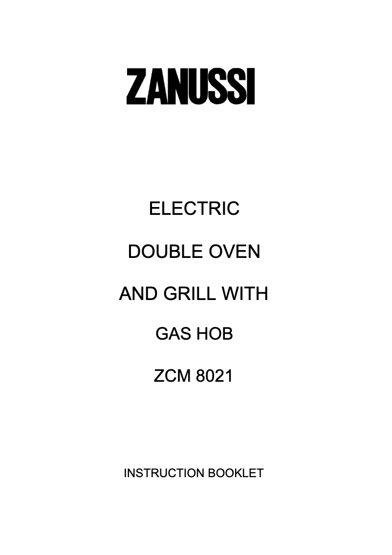 Image de la première page du manuel de l'appareil ZCM8021AXN
