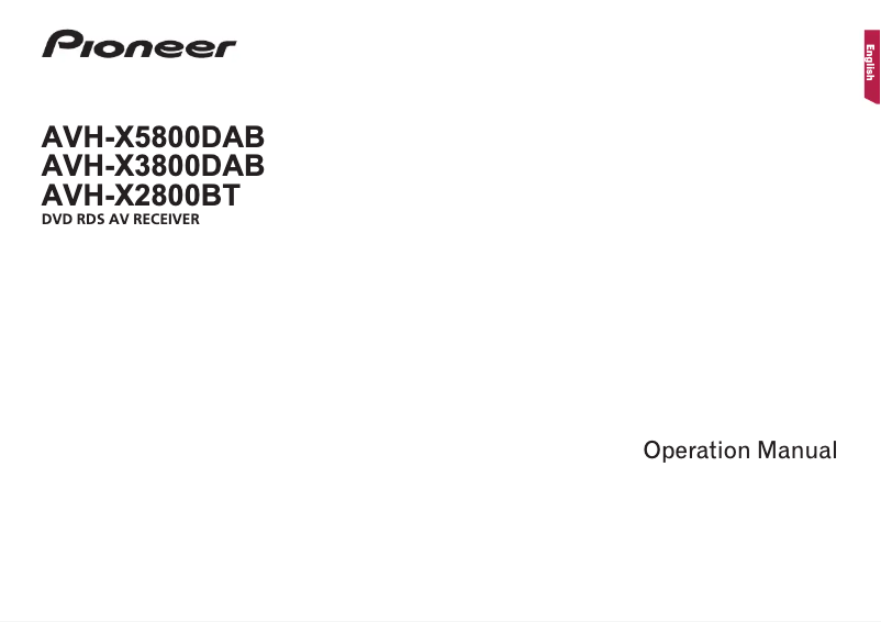 Page 1 de la notice Manuel utilisateur Pioneer AVH-X3800DAB