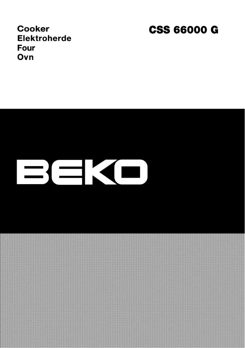 Page 1 de la notice Manuel utilisateur Beko CSS 66000 GW