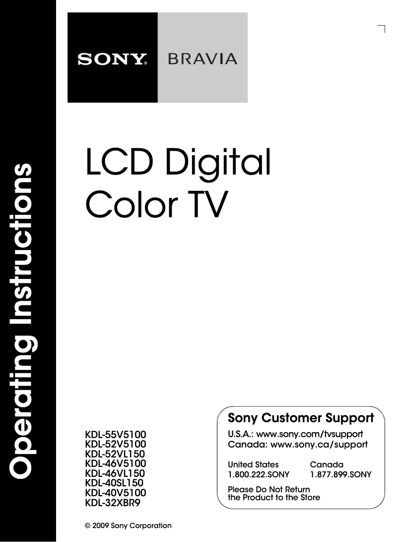 Página 1 del manual Manual de instrucciones Sony Bravia KDL-46VL150