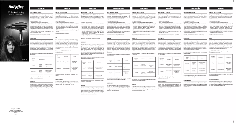 Page 1 de la notice Manuel utilisateur BaByliss 6611E Pro