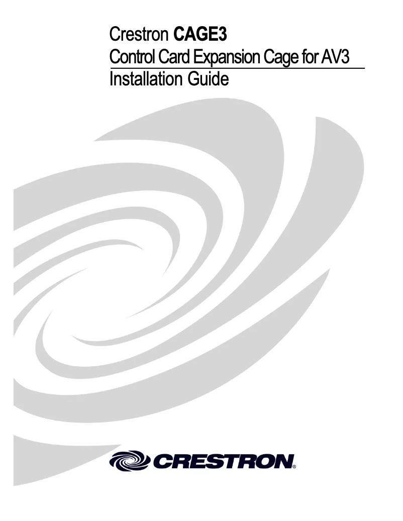 Page 1 de la notice Mode d'emploi Crestron CAGE3
