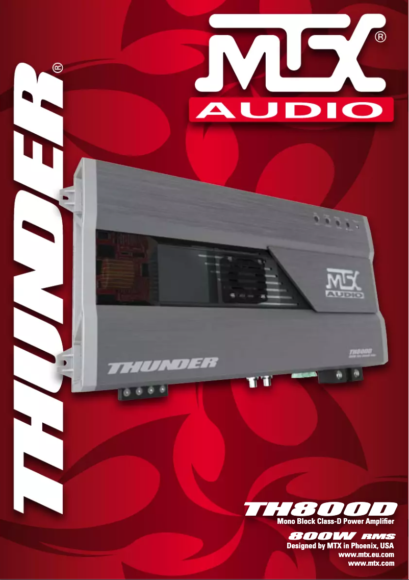 Page n°1 - Manuel utilisateur MTX Audio TH800D