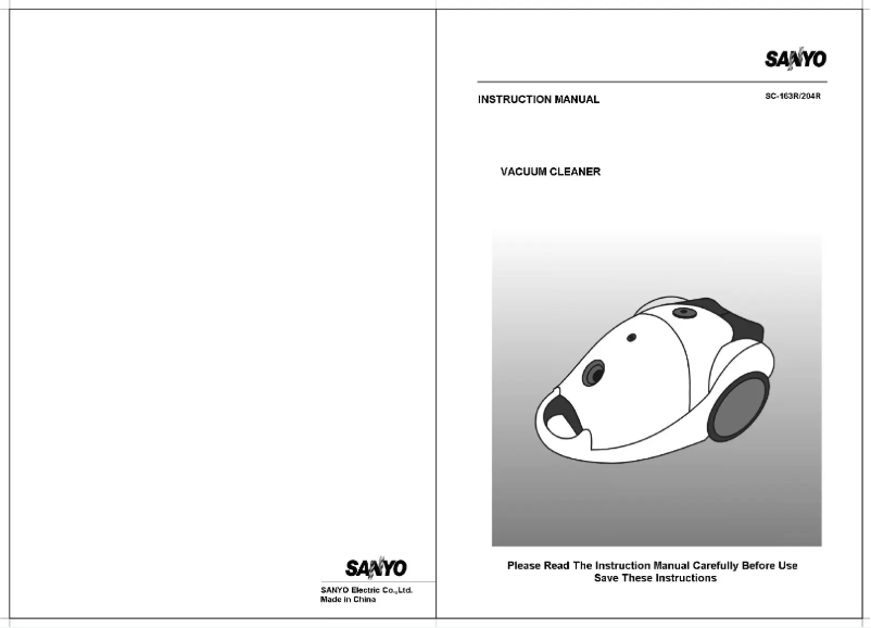 Image de la première page du manuel de l'appareil SC-163R