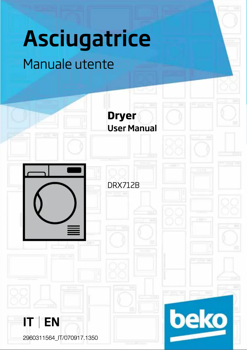 Page 1 de la notice Manuel utilisateur Beko DRX712B