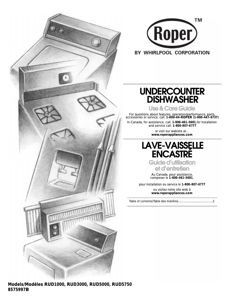 Page 1 de la notice Manuel utilisateur Roper RUD5750DB3
