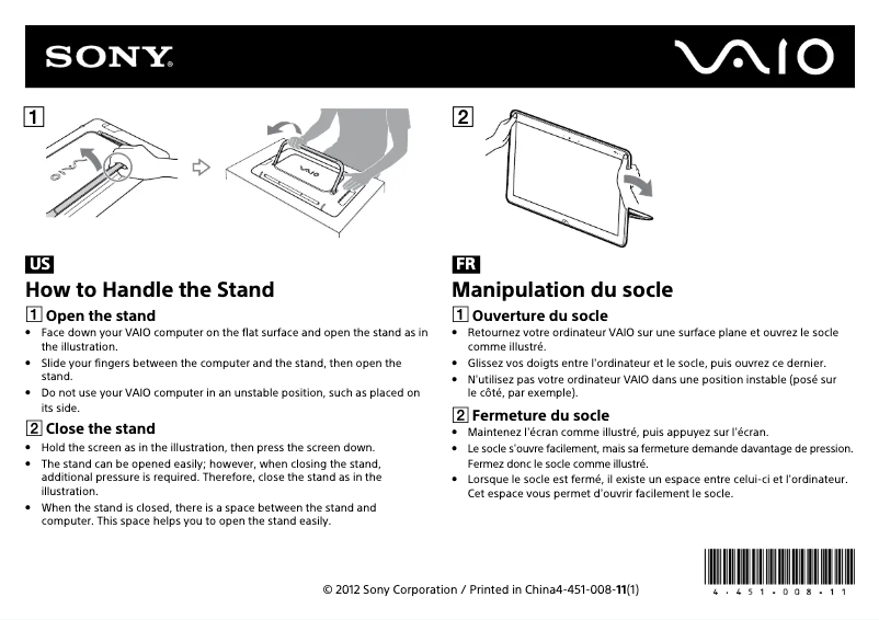 Page n°1 - Manuel utilisateur Sony Vaio SVJ20237CXW