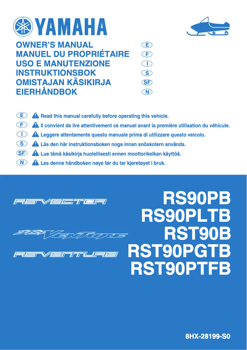 Page 1 de la notice Manuel utilisateur Yamaha RS Vector (2012)