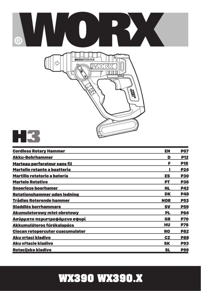 Image de la première page du manuel de l'appareil WX390.3