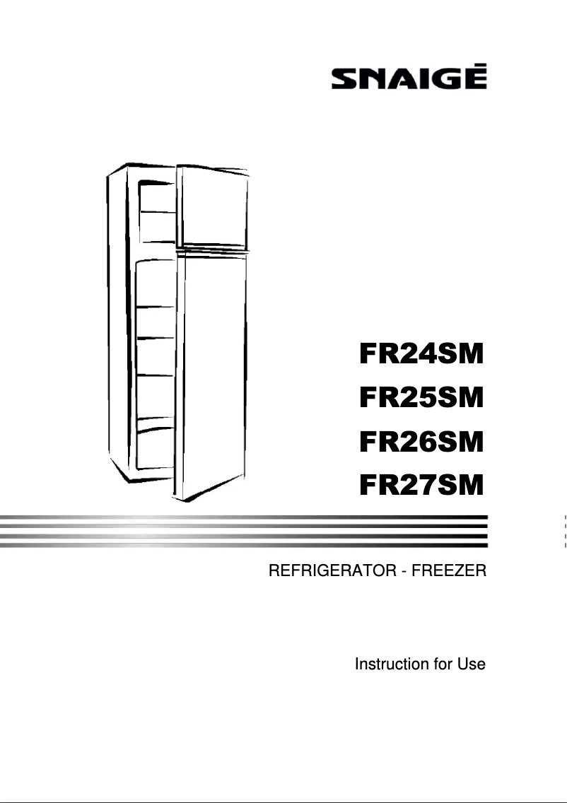 Page n°1 - Manuel utilisateur Snaigė FR24SM-S2000F0