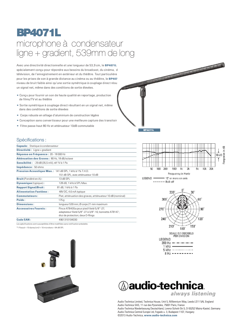 Image de la première page du manuel de l'appareil BP4071L