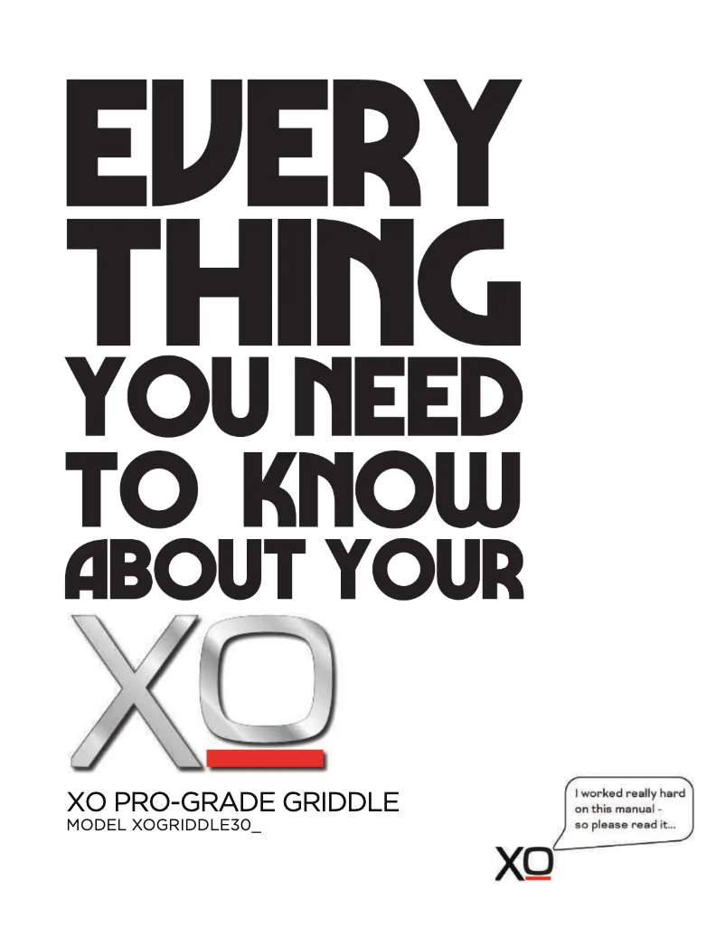 Page n°1 - Manuel utilisateur XO XOGRIDDLE30