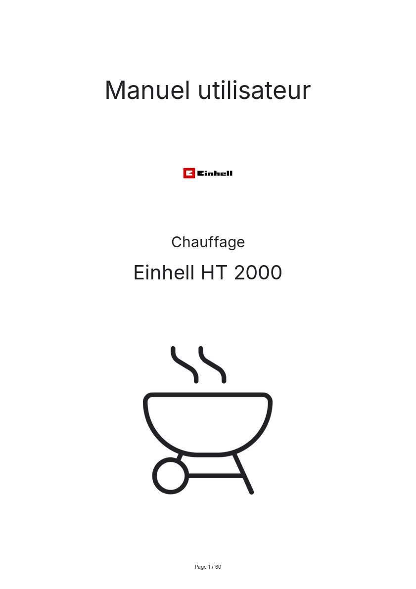 Image de la première page du manuel de l'appareil HT 2000