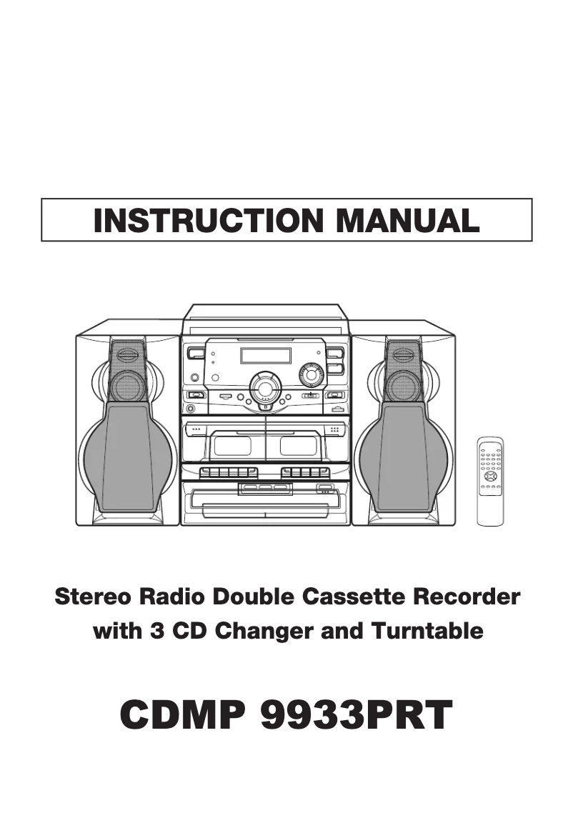 Page 1 de la notice Manuel utilisateur Soundmaster CDMP 9933PRT