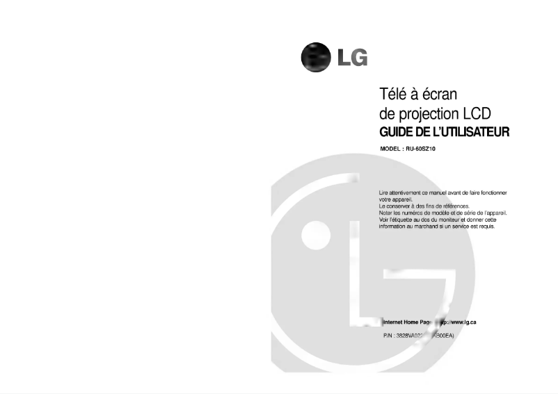 Page 1 de la notice Manuel utilisateur LG RU-60SZ10