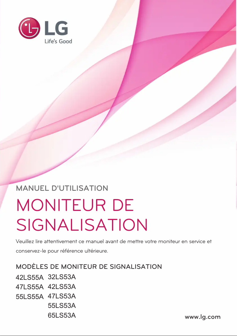 Page 1 de la notice Manuel utilisateur LG 47LS53A