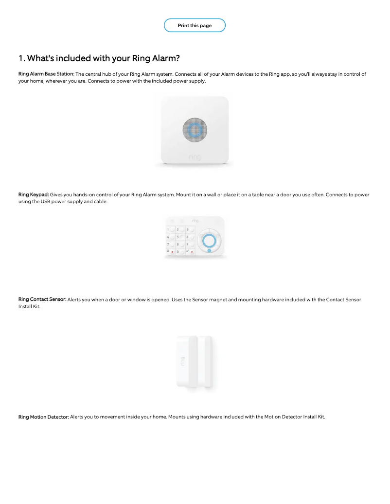 Page 1 de la notice Manuel utilisateur Ring Alarm Range Extender