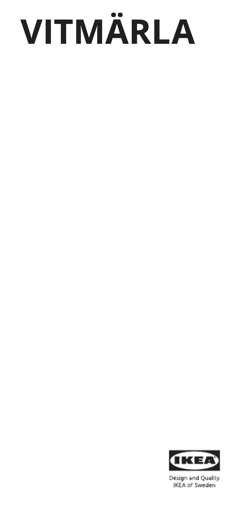 Page 1 de la notice Manuel utilisateur Ikea VITMÄRLA 005.325.22
