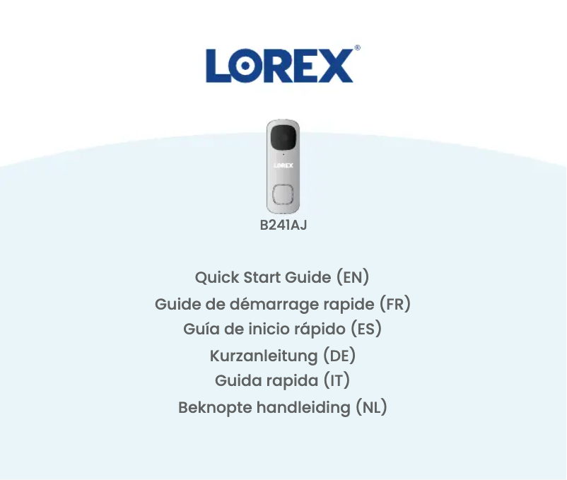 Page n°1 - Guide de démarrage rapide Lorex B241AJD-E