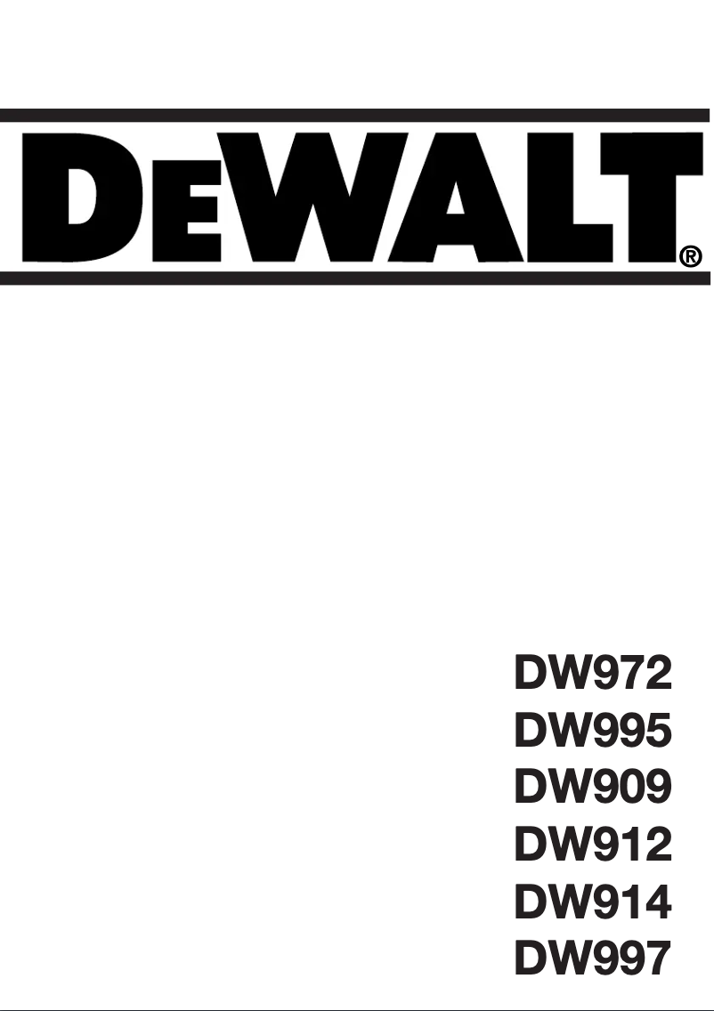 Page n°1 - Manuel utilisateur DeWalt DW912