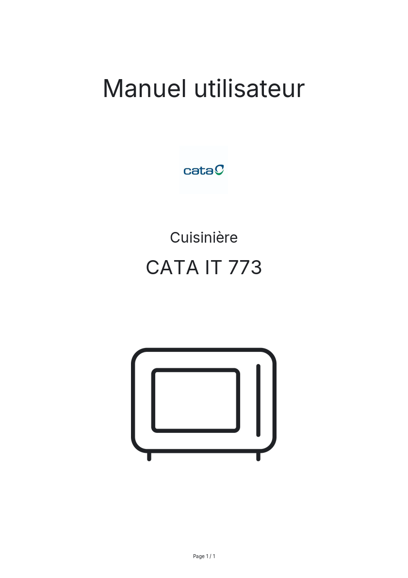 Image de la première page du manuel de l'appareil IT 773