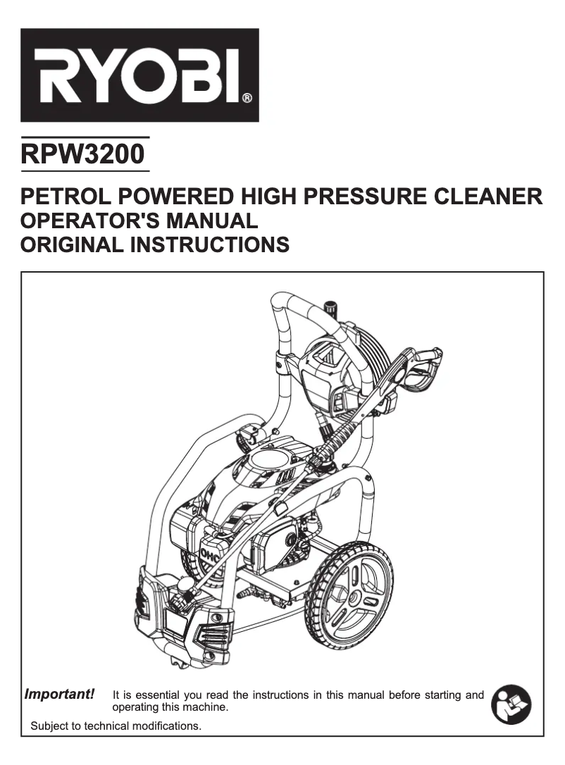 Página 1 del manual Manual de usuario RYOBI RPW3200