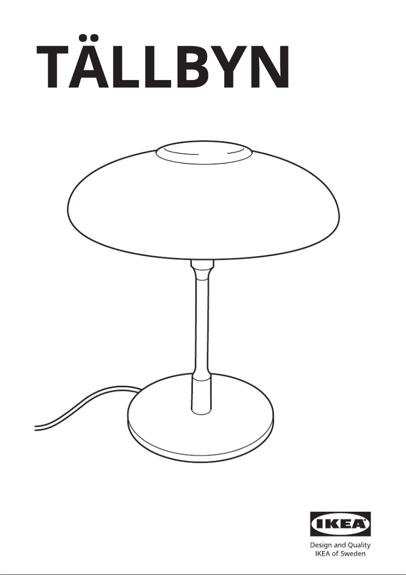 Imagen de la primera página del manual del dispositivo TÄLLBYN 704.376.73