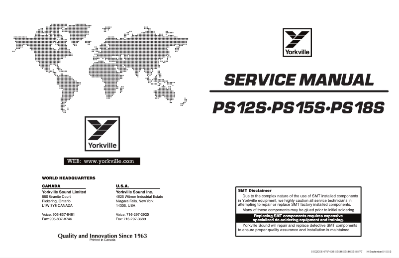 Page n°1 - Manuel utilisateur Yorkville Parasource PS12S