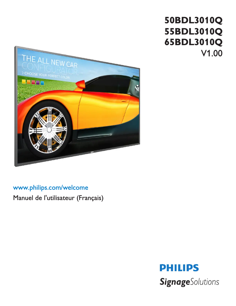 Page 1 de la notice Manuel utilisateur Philips 50BDL3010Q