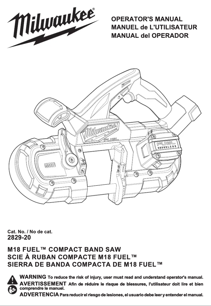 Página 1 del manual Manual de usuario Milwaukee M18 Fuel 2829-22