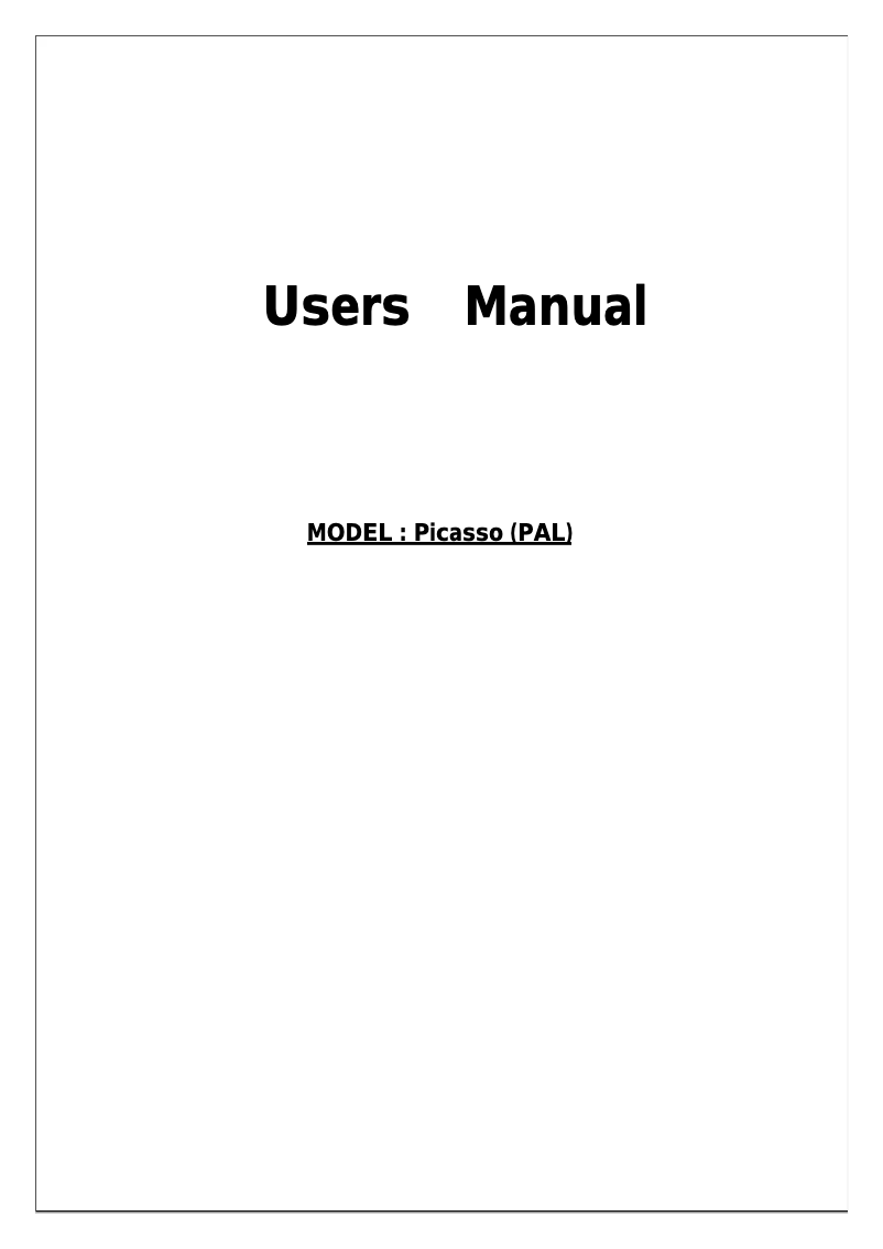 Image de la première page du manuel de l'appareil Picasso 141885