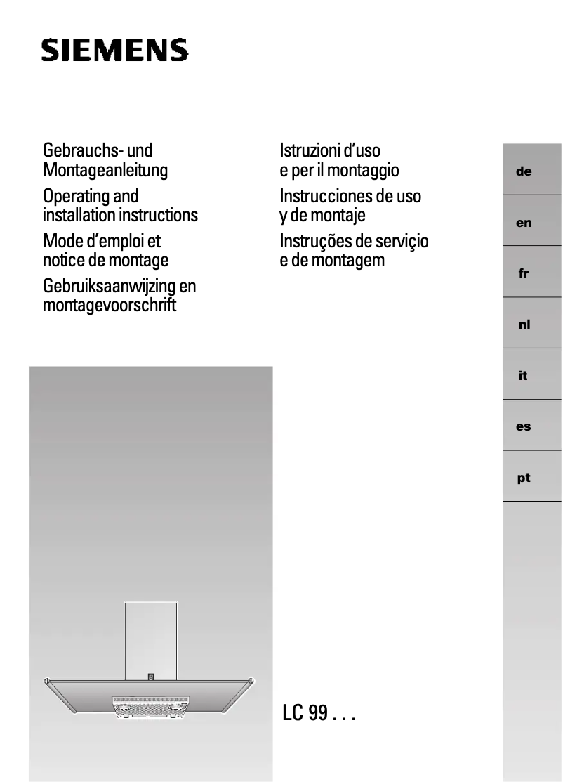 Page 1 de la notice Manuel utilisateur Siemens LF157GA60
