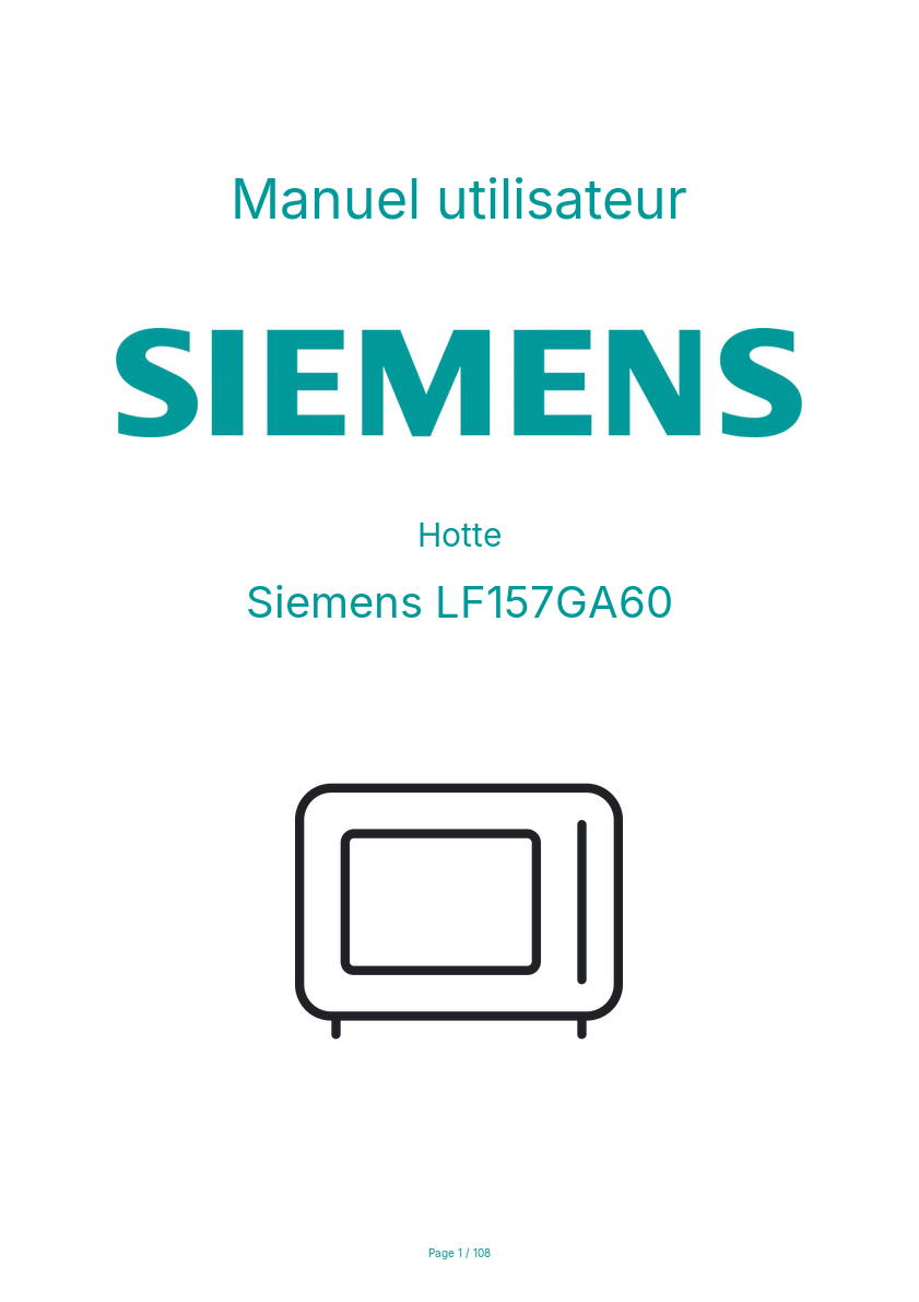 Page n°1 - Manuel utilisateur Siemens LF157GA60