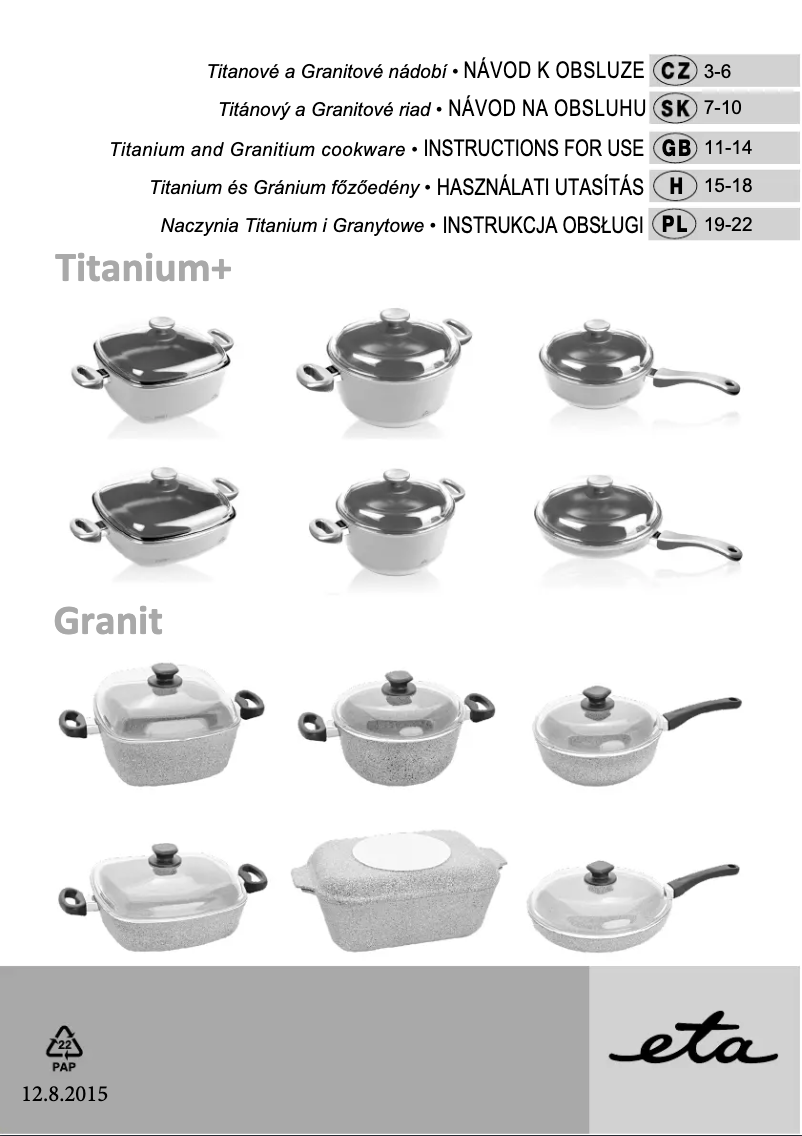 Page 1 de la notice Manuel utilisateur Eta Titanium Plus 6962 90000