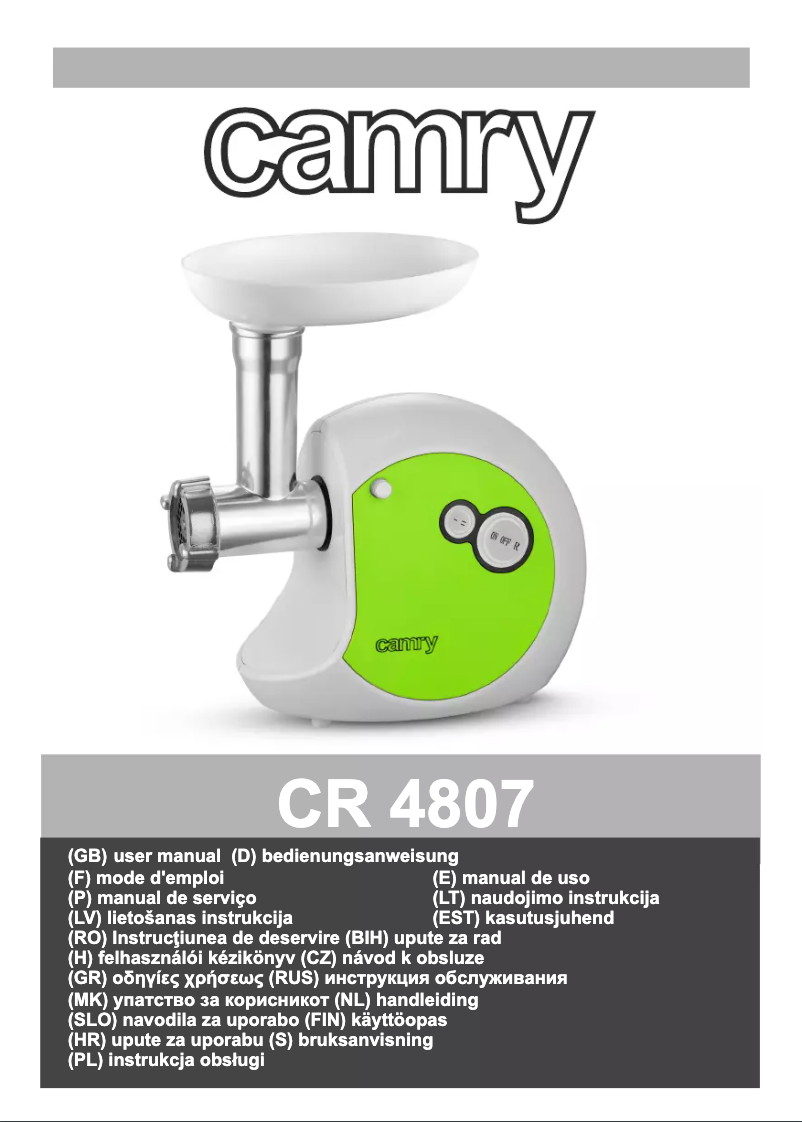 Image de la première page du manuel de l'appareil CR 4807