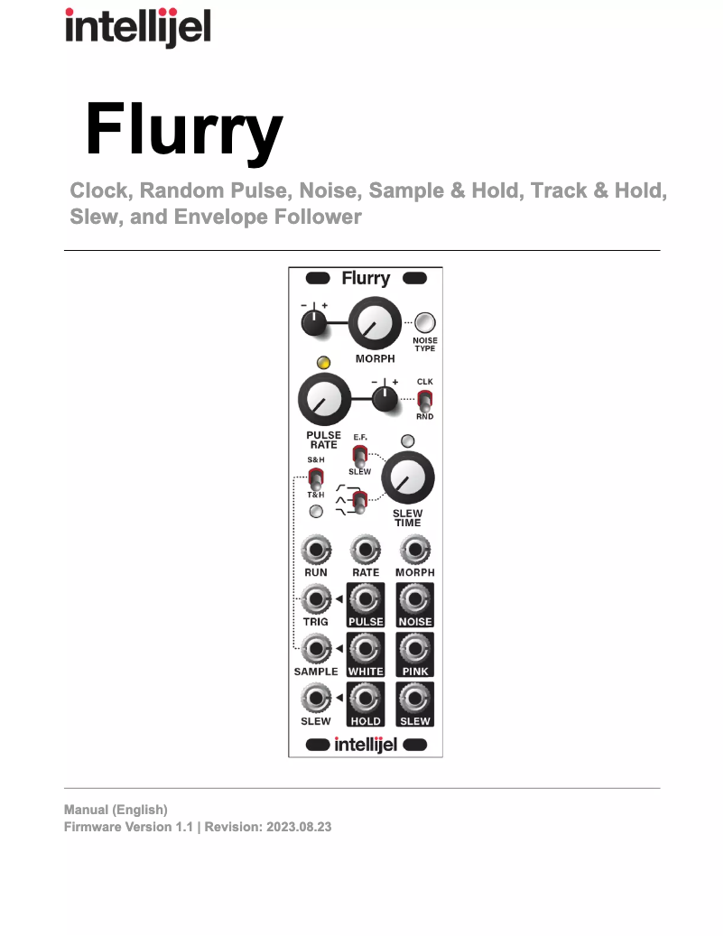 Page 1 de la notice Manuel utilisateur Intellijel Flurry