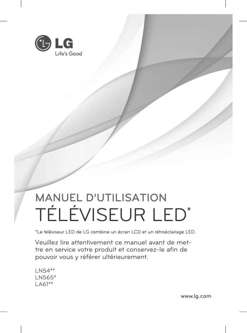 Page 1 de la notice Manuel utilisateur LG 39LN5420