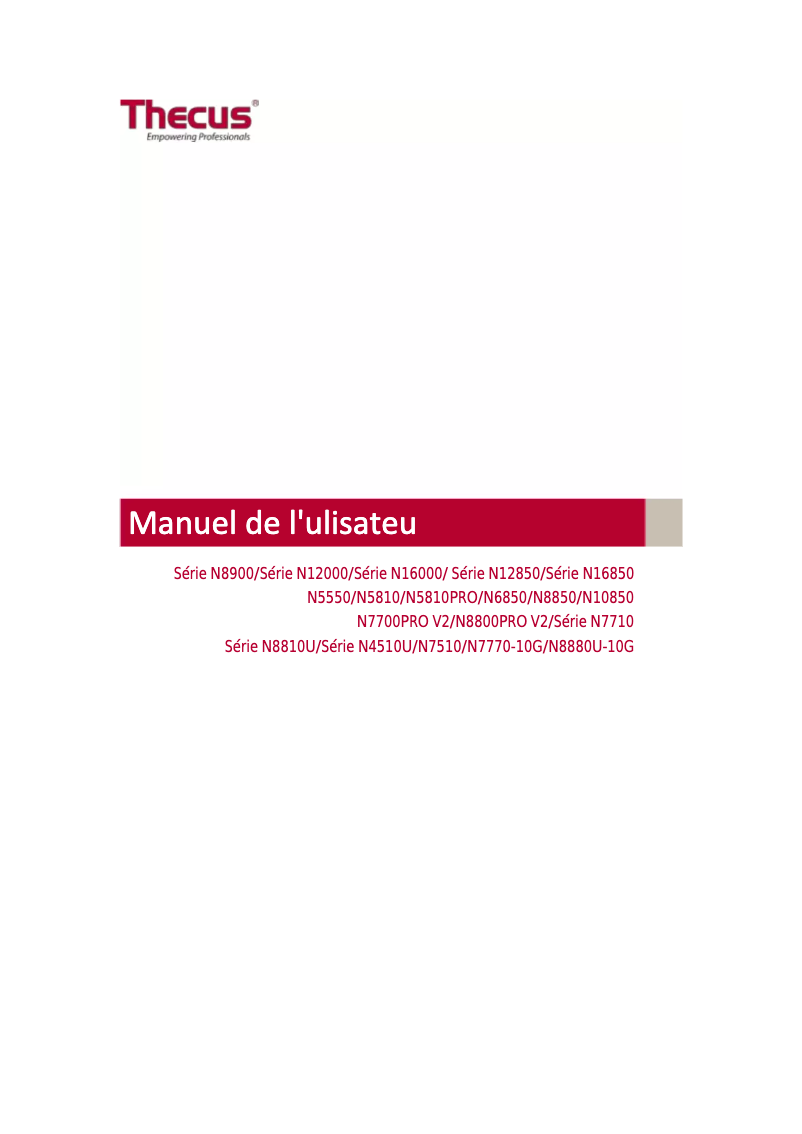 Page n°1 - Manuel utilisateur Origin Storage Thecus N10850