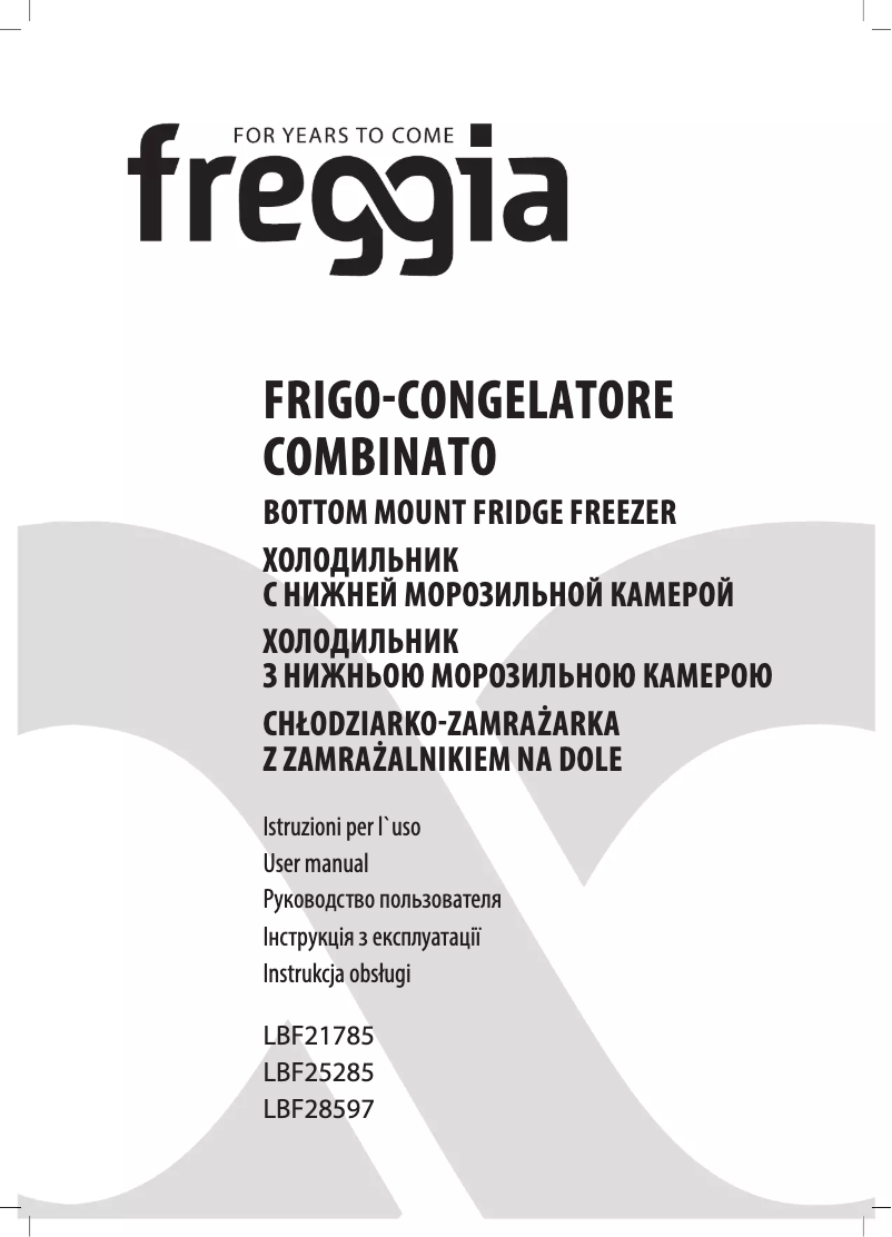 Page n°1 - Manuel utilisateur Freggia LBF28597X