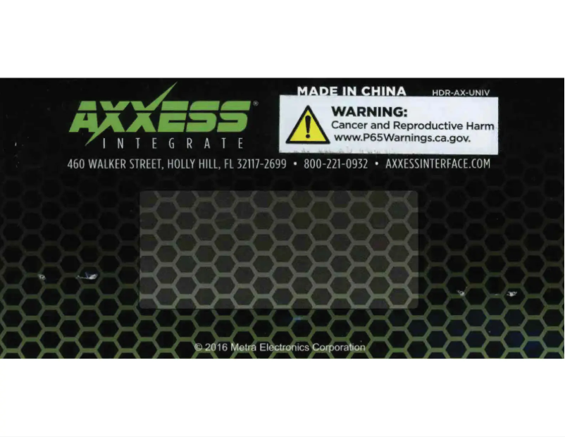 Page n°1 - Mode d'emploi Metra AX-CAM6V