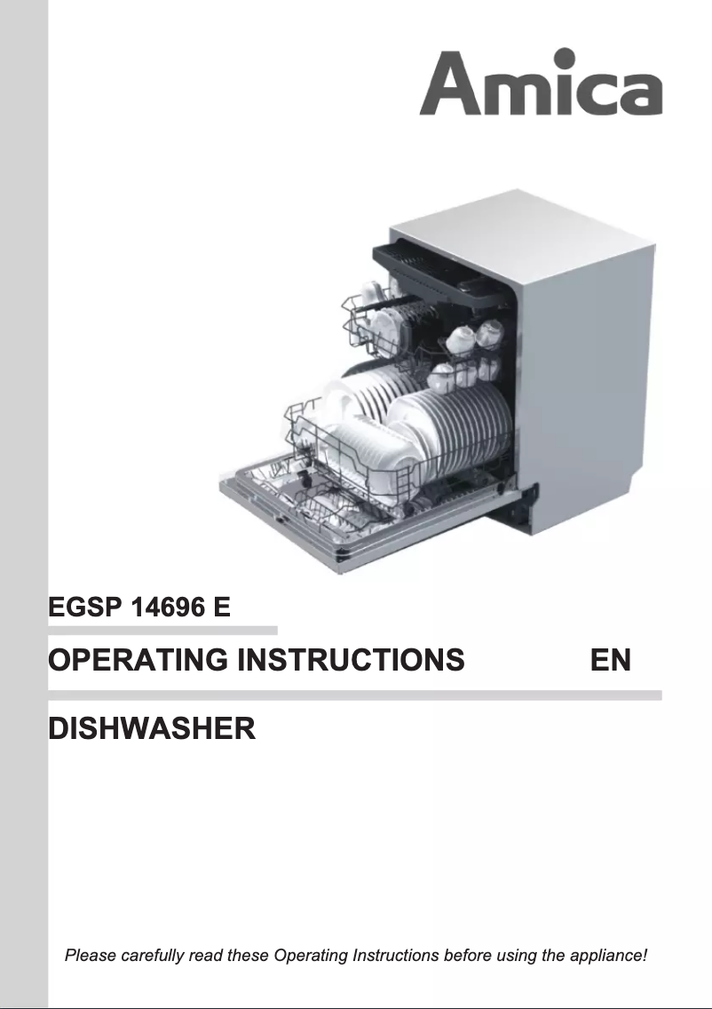 Page 1 de la notice Manuel utilisateur Amica EGSP 14696 E
