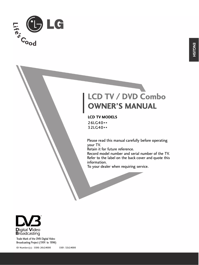 Page 1 de la notice Manuel utilisateur LG 324000.AEU