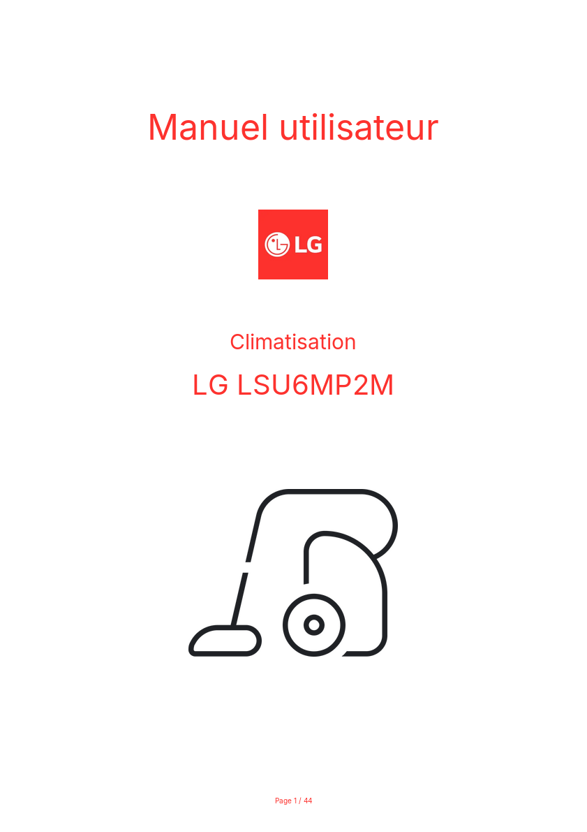Page n°1 - Manuel utilisateur LG LSU6MP2M