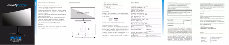 Page n°1 - Manuel utilisateur Game Factor MG801