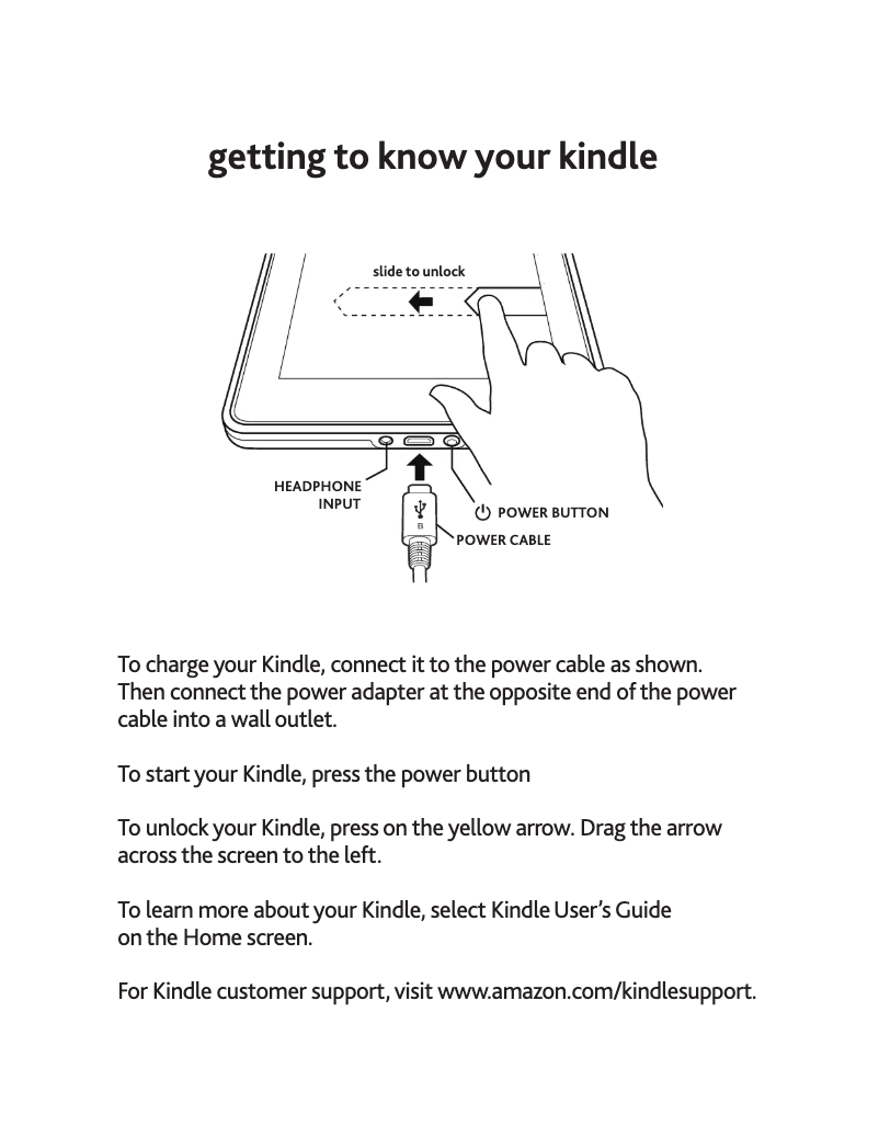 Page 1 of the manual Quick Start Guide Amazon Kindle Fire