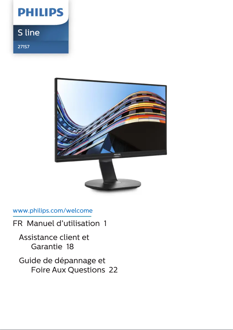 Page 1 de la notice Manuel utilisateur Philips Brilliance 271S7QJMB