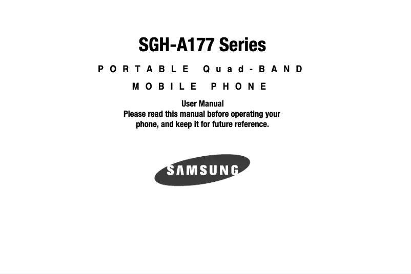 Image de la première page du manuel de l'appareil SGH-A177