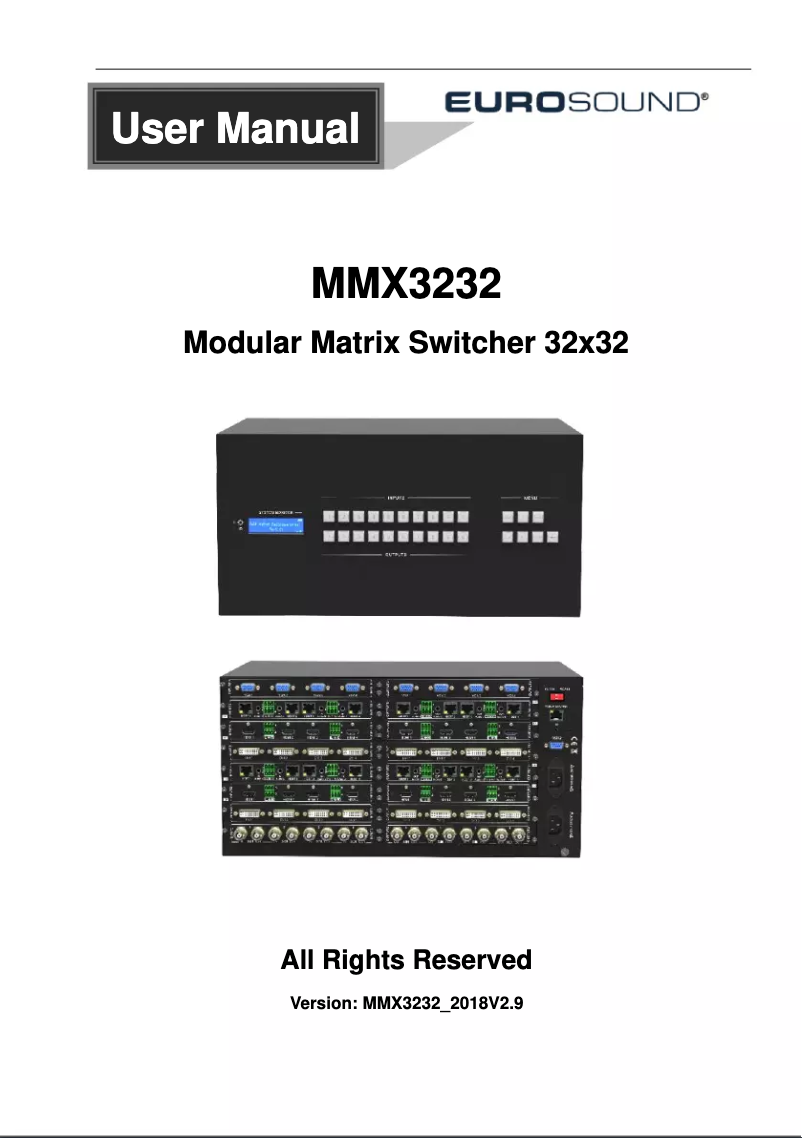 Page 1 de la notice Manuel utilisateur Eurosound MMX3232
