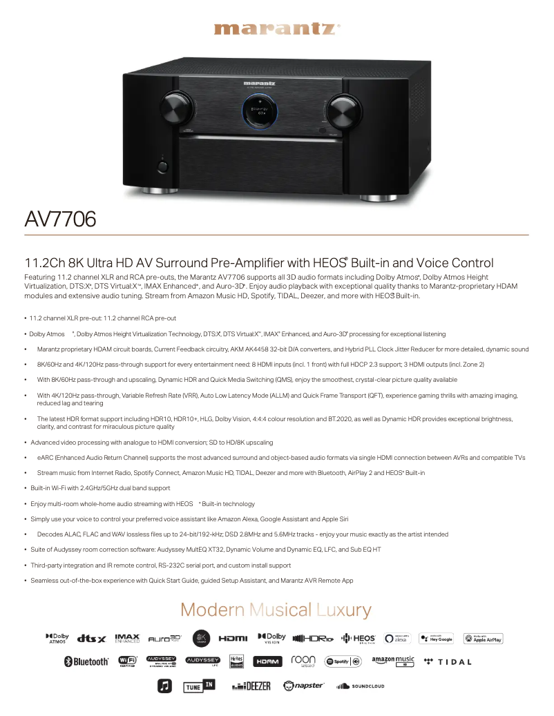 Image de la première page du manuel de l'appareil AV7706