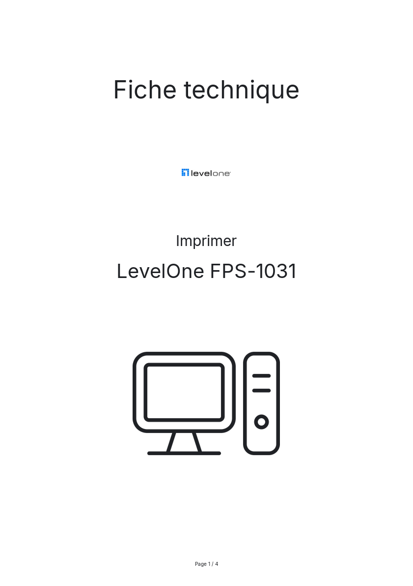 Image de la première page du manuel de l'appareil FPS-1031